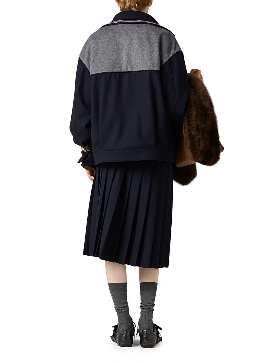 Miu Miu Women's Velour Midi-Skirt - Dark Navy Blue | Thumbnail 3 Miu Miu Women's Velour Midi-Skirt - Dark Navy Blue | Thumbnail 3