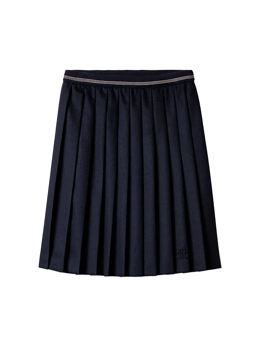 Women's Velour Midi-Skirt - Dark Navy Blue Women's Velour Midi-Skirt - Dark Navy Blue