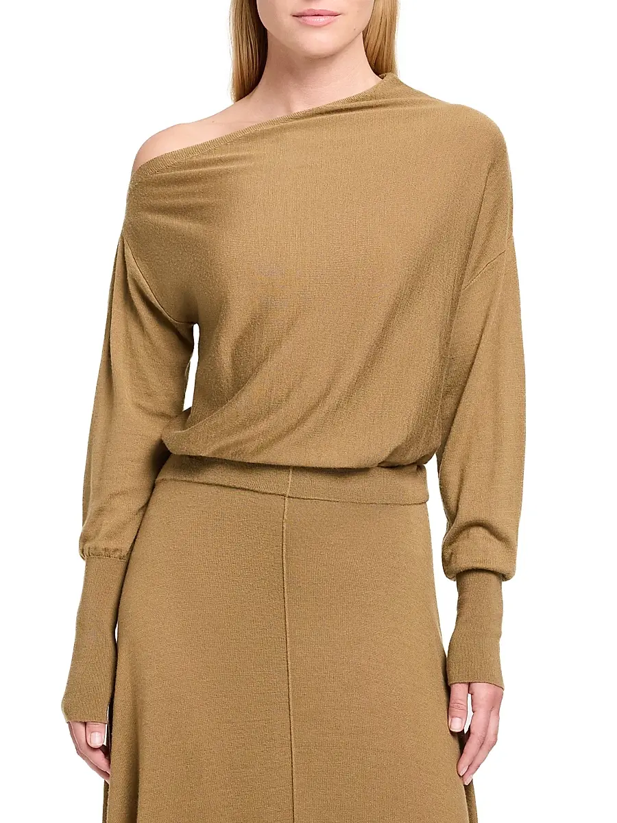 TWP Women's Cold Shoulder Wool-Silk Knit Top | Thumbnail 3 TWP Women's Cold Shoulder Wool-Silk Knit Top | Thumbnail 3