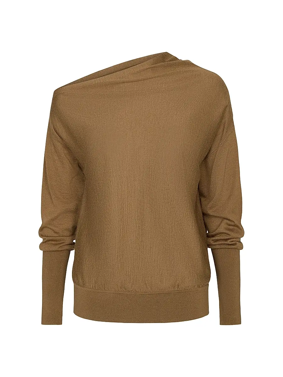 TWP Women's Cold Shoulder Wool-Silk Knit Top