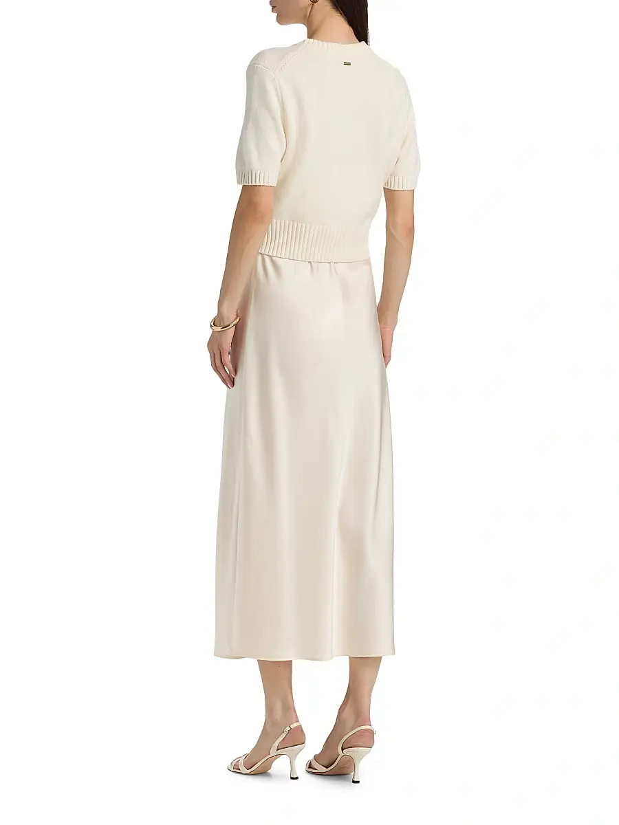 Toccin Women's Fleur Mixed-Media Midi-Dress | Thumbnail 5
