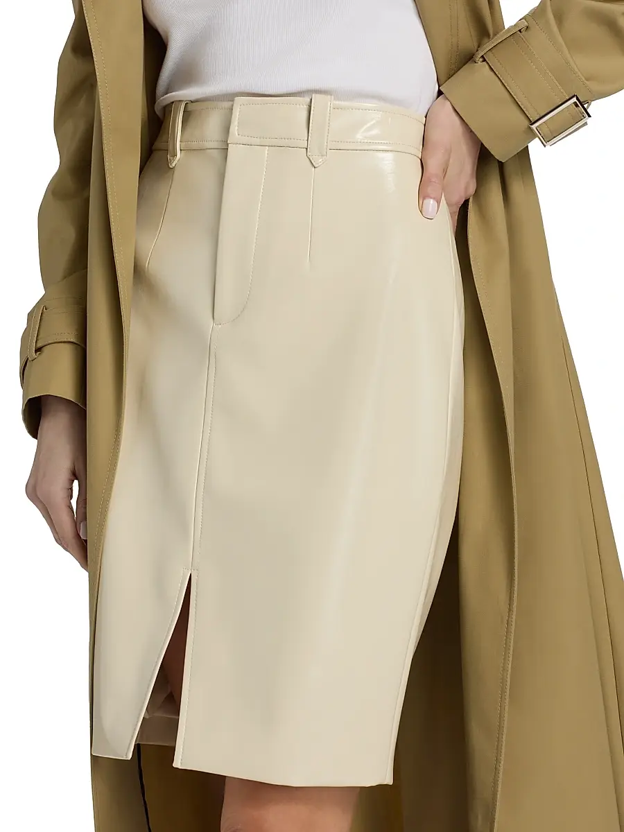 Toccin Women's Noelle Patent Faux-Leather Knee-Length Pencil Skirt | Thumbnail 6 Toccin Women's Noelle Patent Faux-Leather Knee-Length Pencil Skirt | Thumbnail 6