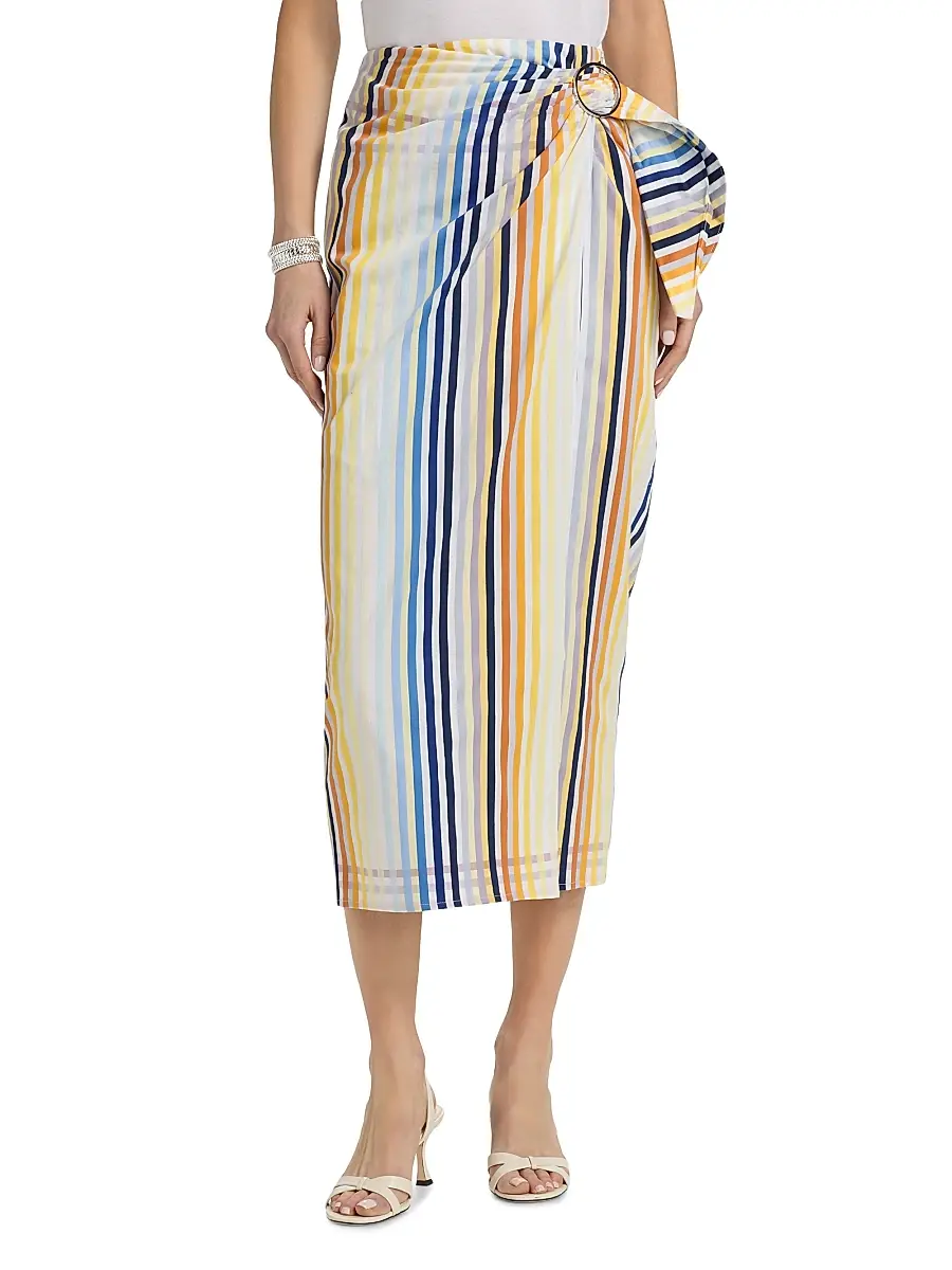Toccin Women's Madison Striped Cotton Midi-Skirt | Thumbnail 3 Toccin Women's Madison Striped Cotton Midi-Skirt | Thumbnail 3