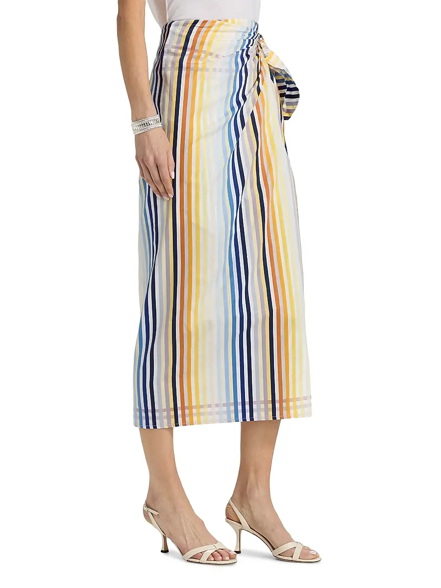 Toccin Women's Madison Striped Cotton Midi-Skirt | Thumbnail 4 Toccin Women's Madison Striped Cotton Midi-Skirt | Thumbnail 4