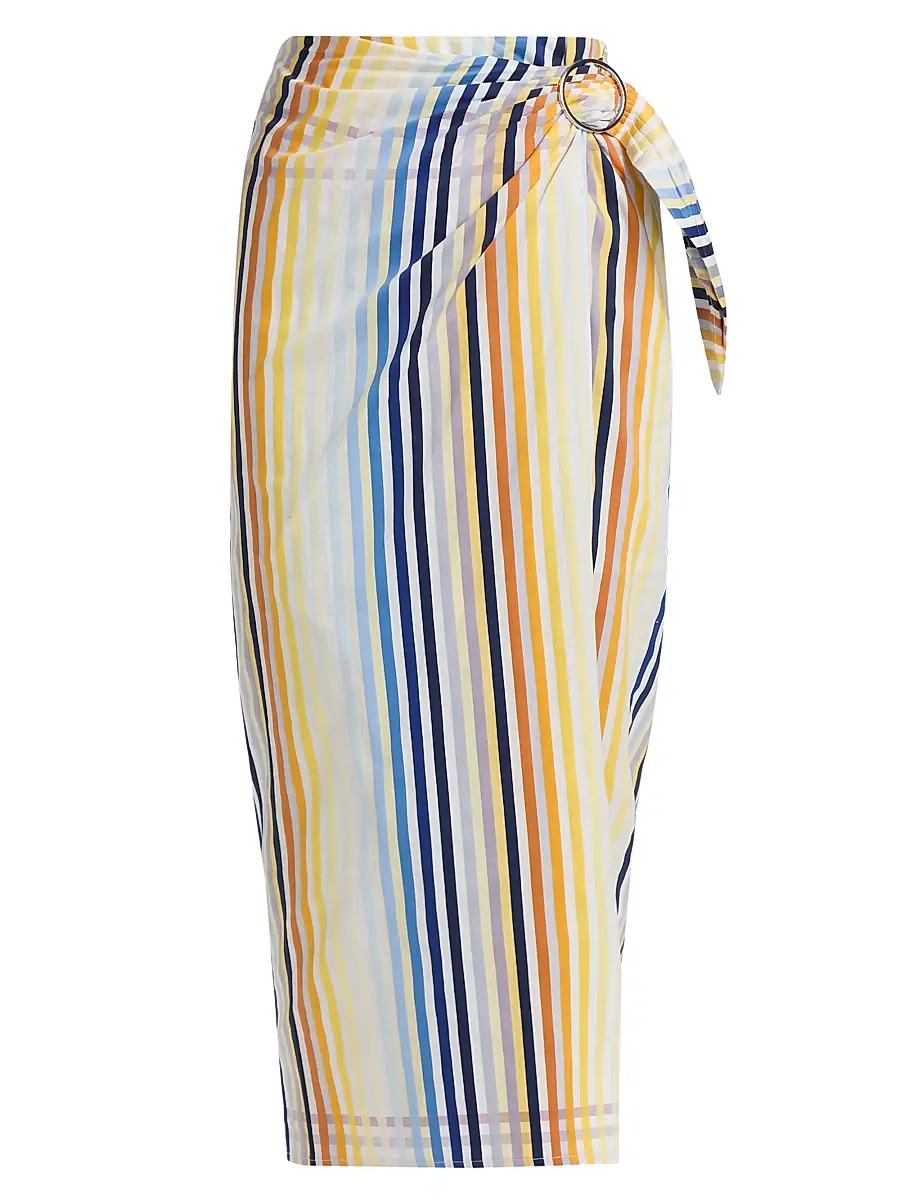 Toccin Women's Madison Striped Cotton Midi-Skirt