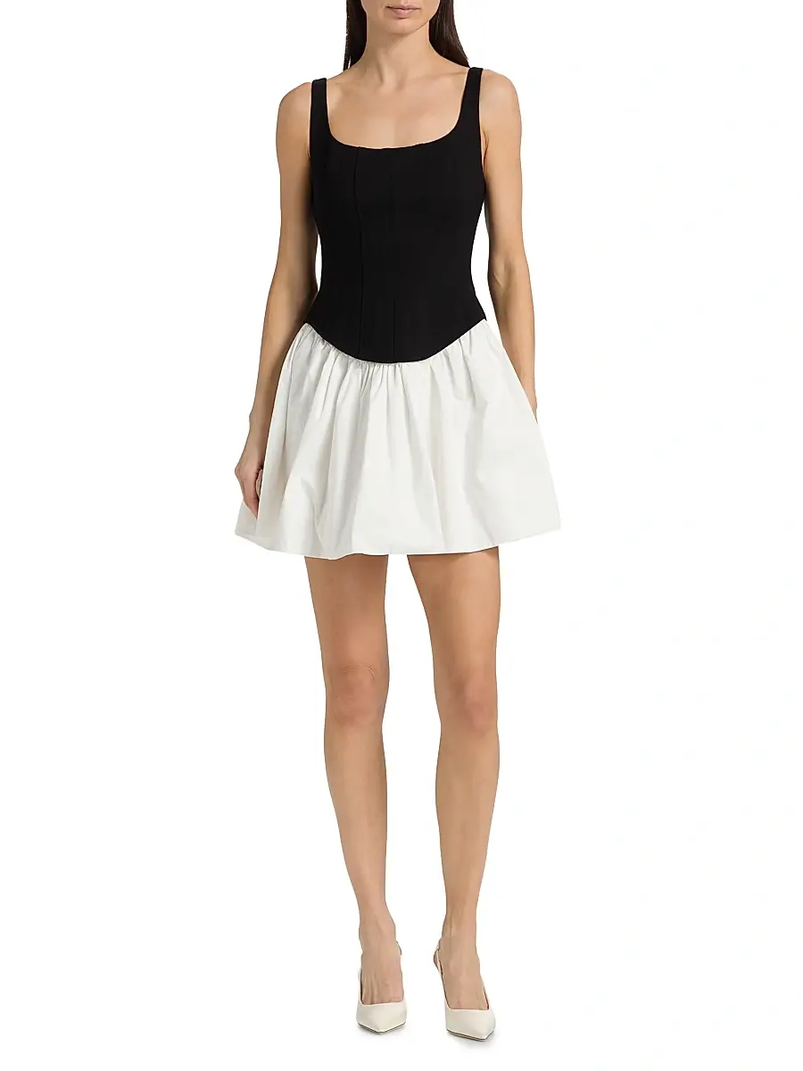 Toccin Women's Felicie Mixed-Media Minidress | Thumbnail 2 Toccin Women's Felicie Mixed-Media Minidress | Thumbnail 2