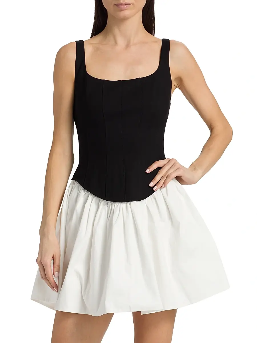 Toccin Women's Felicie Mixed-Media Minidress | Thumbnail 3 Toccin Women's Felicie Mixed-Media Minidress | Thumbnail 3