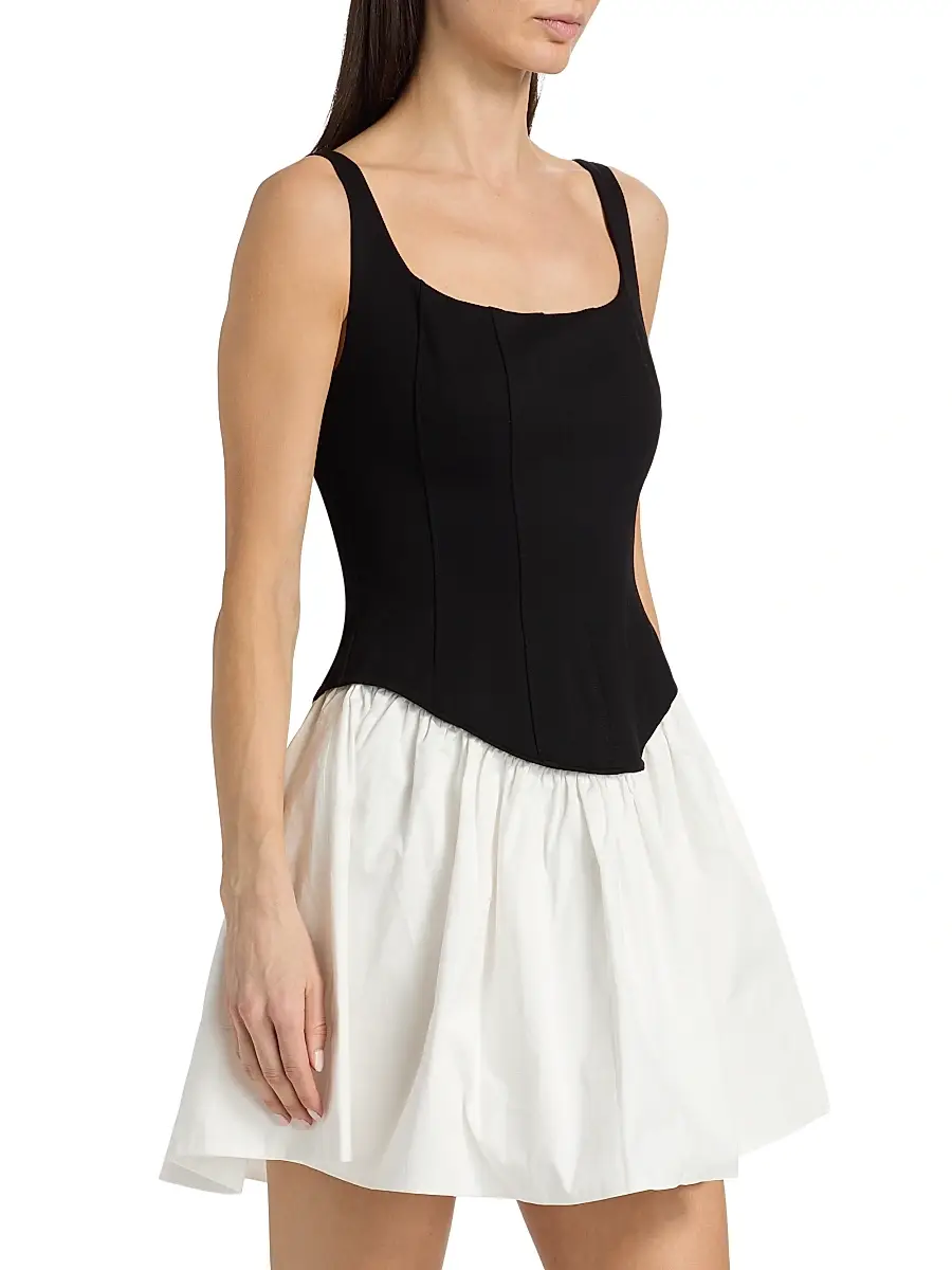 Toccin Women's Felicie Mixed-Media Minidress | Thumbnail 4 Toccin Women's Felicie Mixed-Media Minidress | Thumbnail 4