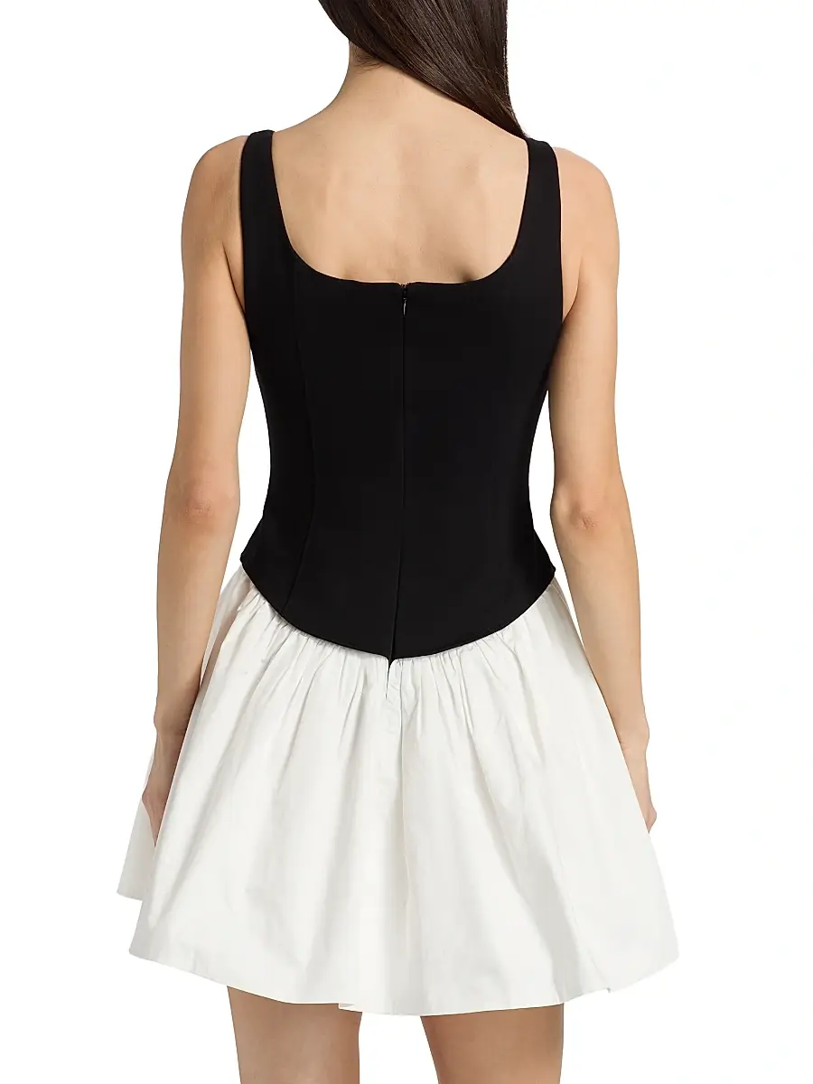 Toccin Women's Felicie Mixed-Media Minidress | Thumbnail 5 Toccin Women's Felicie Mixed-Media Minidress | Thumbnail 5