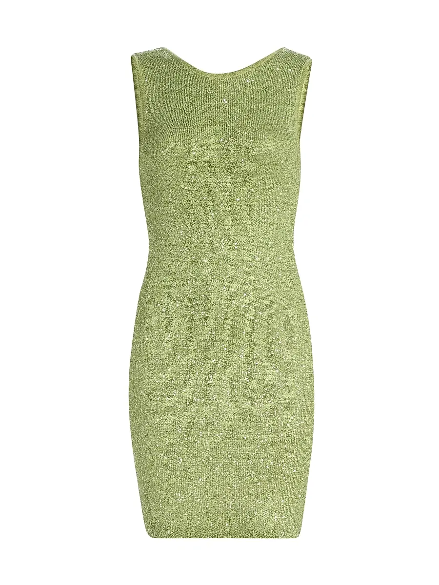 Toccin Women's Alaina Embellished Knit Scoopback Minidress