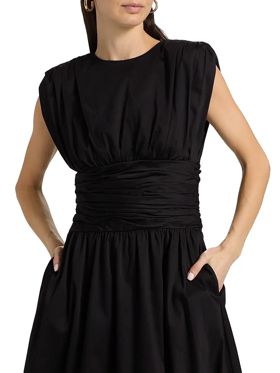 Toccin Women's Evangeline Ruched Stretch-Cotton Midi-Dress | Thumbnail 6 Toccin Women's Evangeline Ruched Stretch-Cotton Midi-Dress | Thumbnail 6