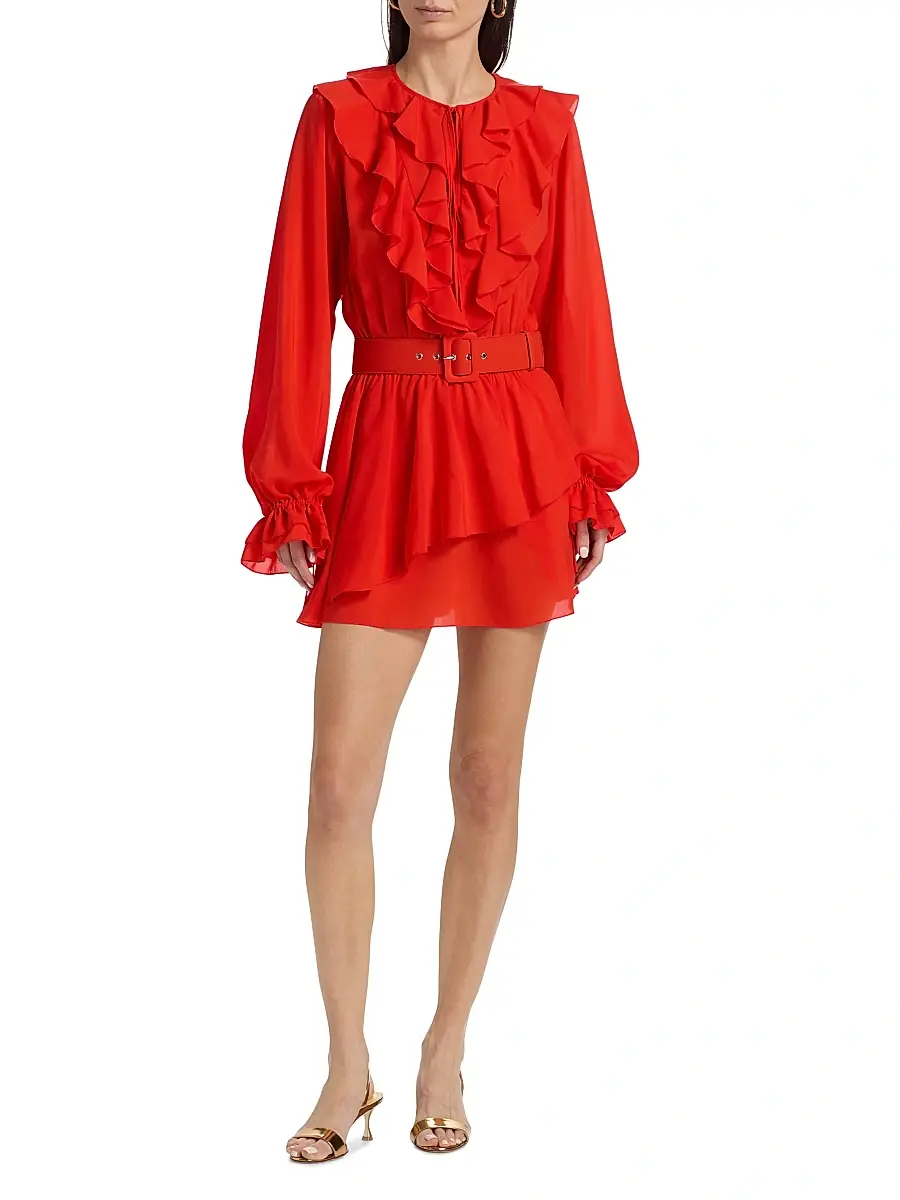 Toccin Women's Elma Ruffled Belted Minidress | Thumbnail 2 Toccin Women's Elma Ruffled Belted Minidress | Thumbnail 2