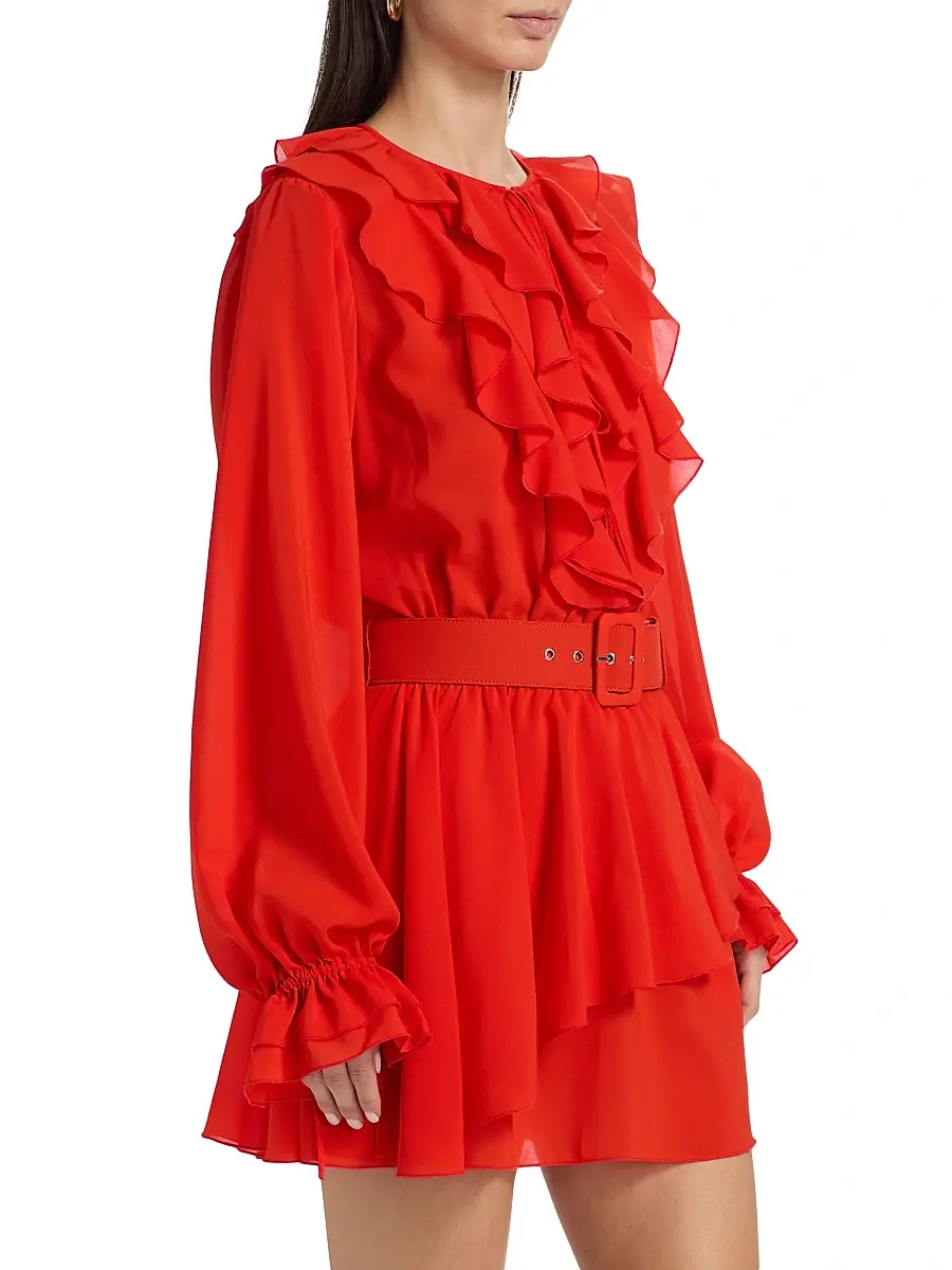 Toccin Women's Elma Ruffled Belted Minidress | Thumbnail 4 Toccin Women's Elma Ruffled Belted Minidress | Thumbnail 4