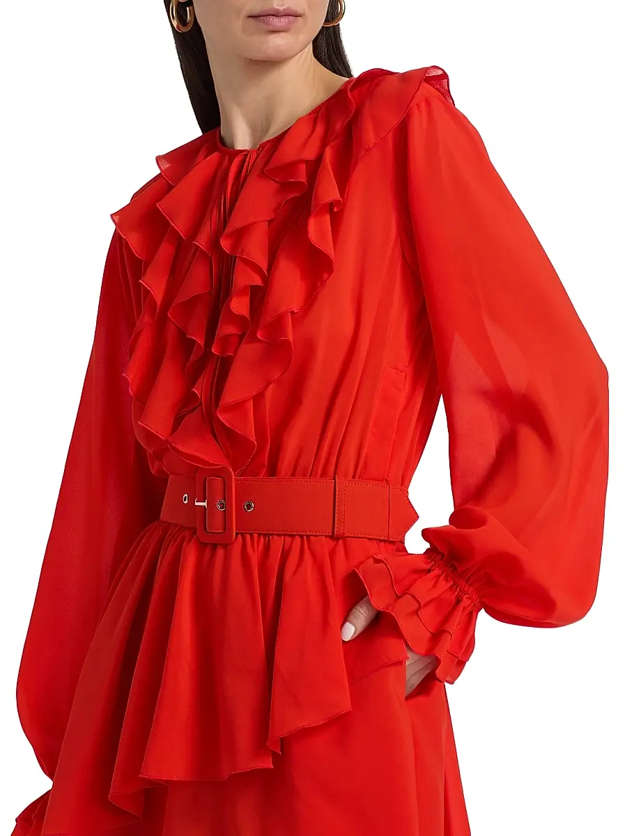 Toccin Women's Elma Ruffled Belted Minidress | Thumbnail 6 Toccin Women's Elma Ruffled Belted Minidress | Thumbnail 6