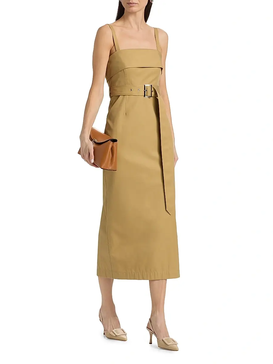 Toccin Women's Theodora Belted Cotton Midi-Dress | Thumbnail 2 Toccin Women's Theodora Belted Cotton Midi-Dress | Thumbnail 2