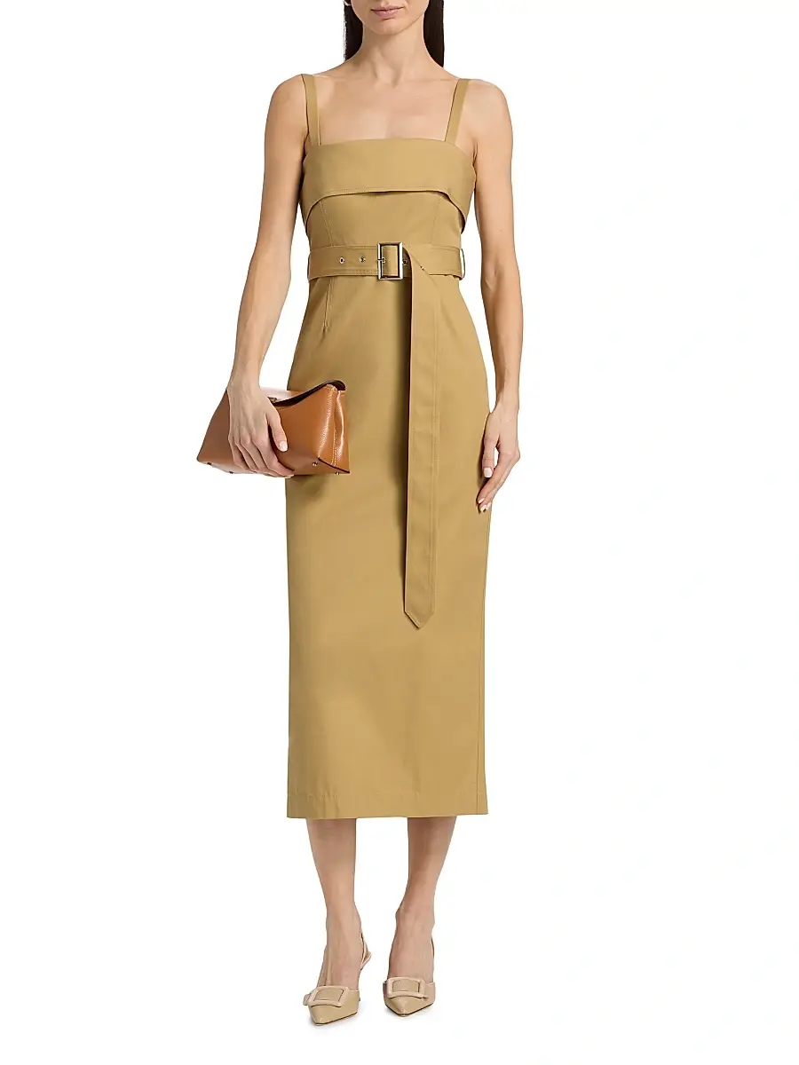 Toccin Women's Theodora Belted Cotton Midi-Dress | Thumbnail 3 Toccin Women's Theodora Belted Cotton Midi-Dress | Thumbnail 3