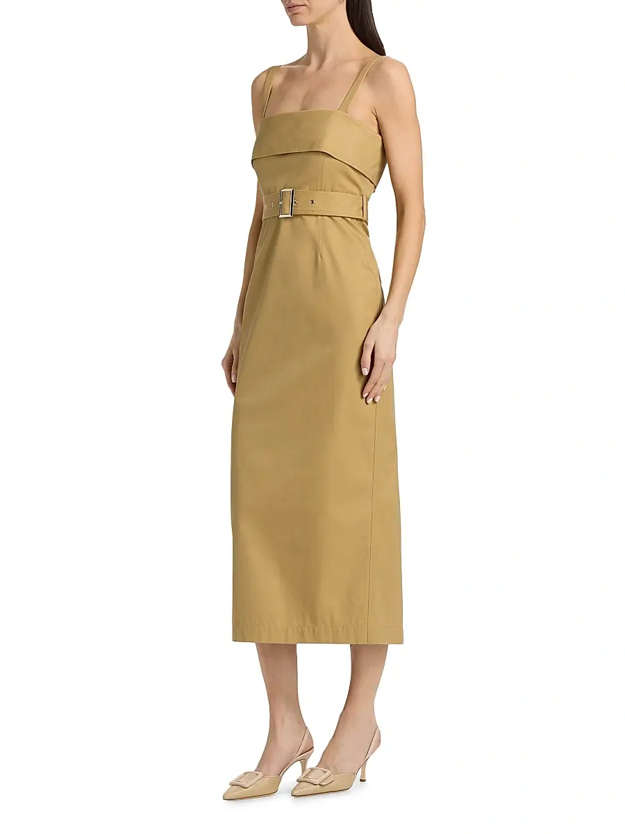 Toccin Women's Theodora Belted Cotton Midi-Dress | Thumbnail 4 Toccin Women's Theodora Belted Cotton Midi-Dress | Thumbnail 4
