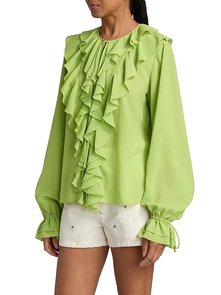 Toccin Women's Tobi Ruffled Georgette Blouse | Thumbnail 4