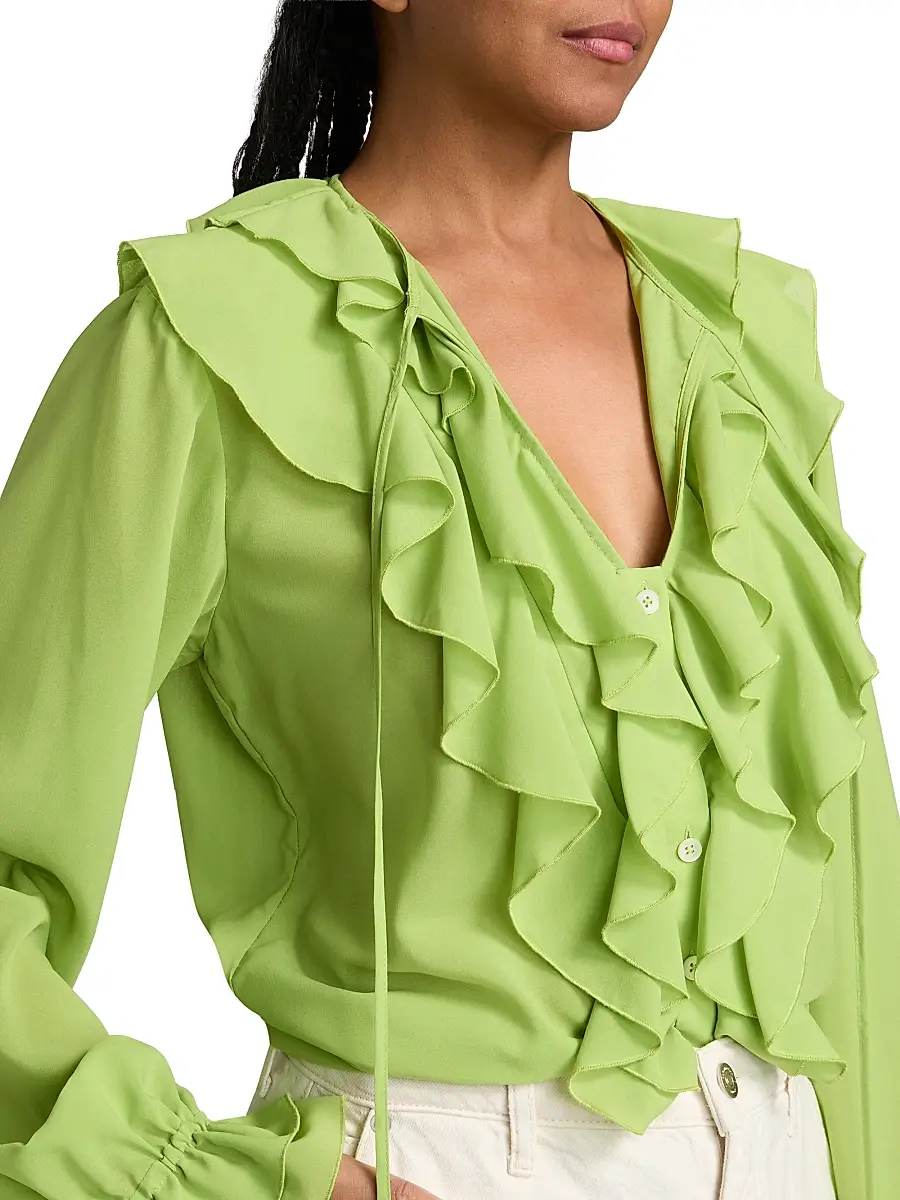 Toccin Women's Tobi Ruffled Georgette Blouse | Thumbnail 6