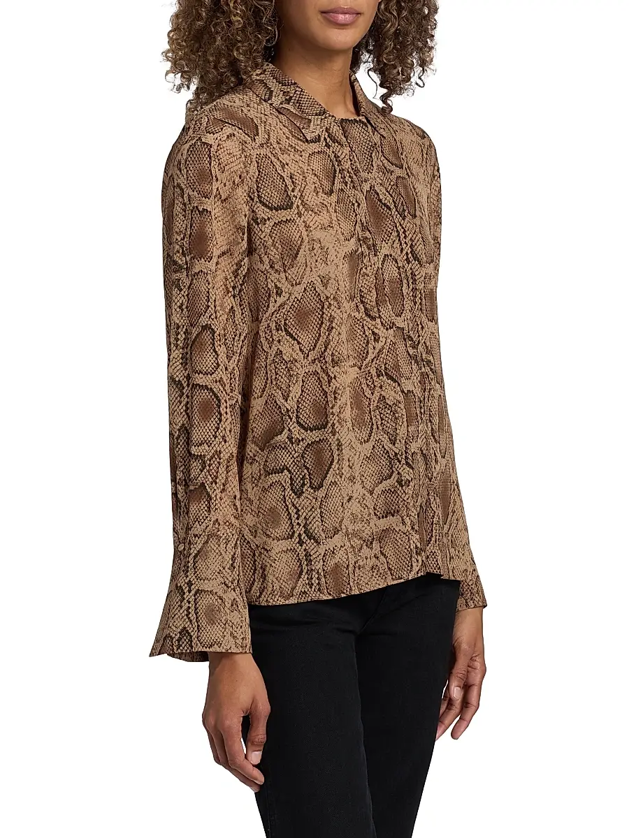 Kobi Halperin Women's Piper Snake Button-Front Blouse - Tannin Multi | Thumbnail 4 Kobi Halperin Women's Piper Snake Button-Front Blouse - Tannin Multi | Thumbnail 4