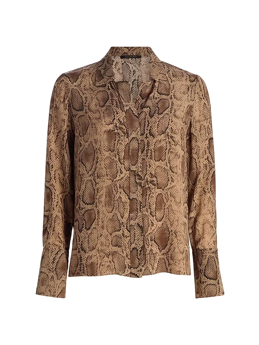 Women's Piper Snake Button-Front Blouse - Tannin Multi Women's Piper Snake Button-Front Blouse - Tannin Multi
