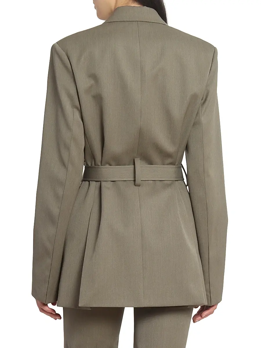 Victoria Beckham Women's Wool-Blend Belted Single-Breasted Jacket | Thumbnail 5