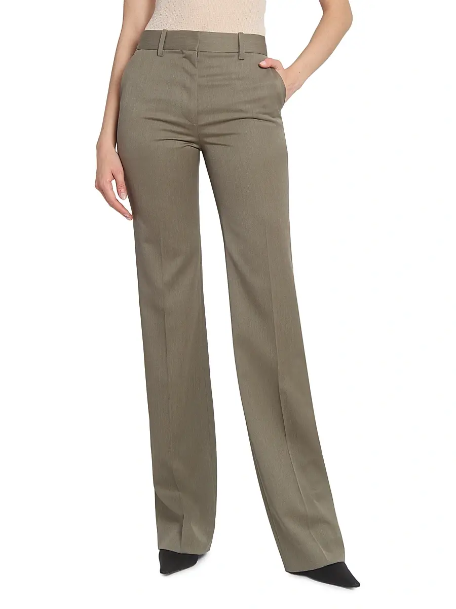 Victoria Beckham Women's Wool-Blend Straight-Leg Trousers | Thumbnail 3