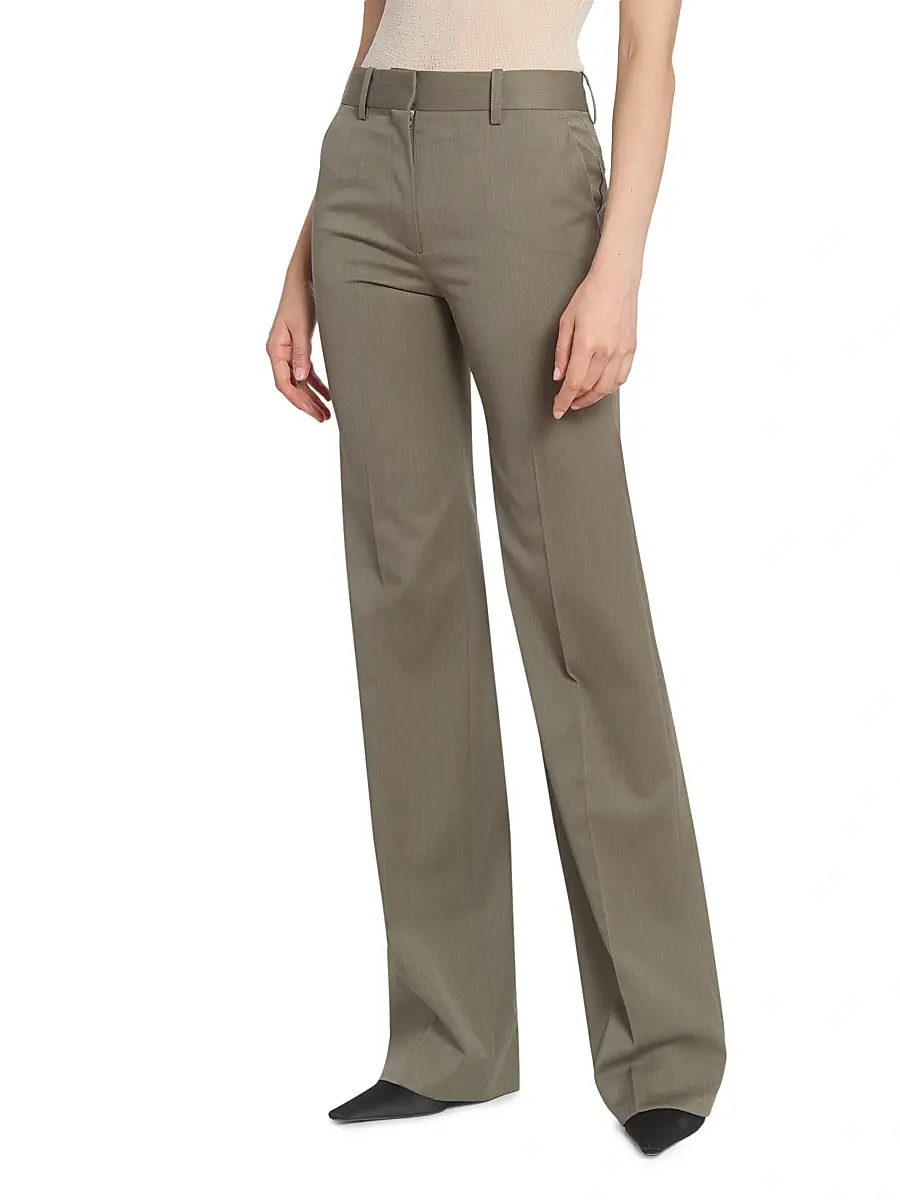 Victoria Beckham Women's Wool-Blend Straight-Leg Trousers | Thumbnail 4