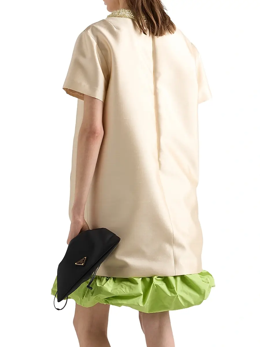 Prada Women's Embroidered Double Shantung Dress | Thumbnail 5