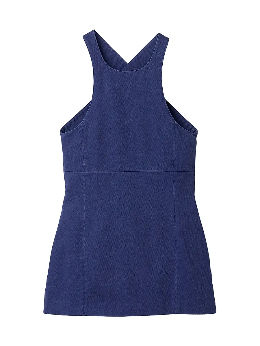 Women's Garment-Dyed Gabardine Mini-Dress - Blue