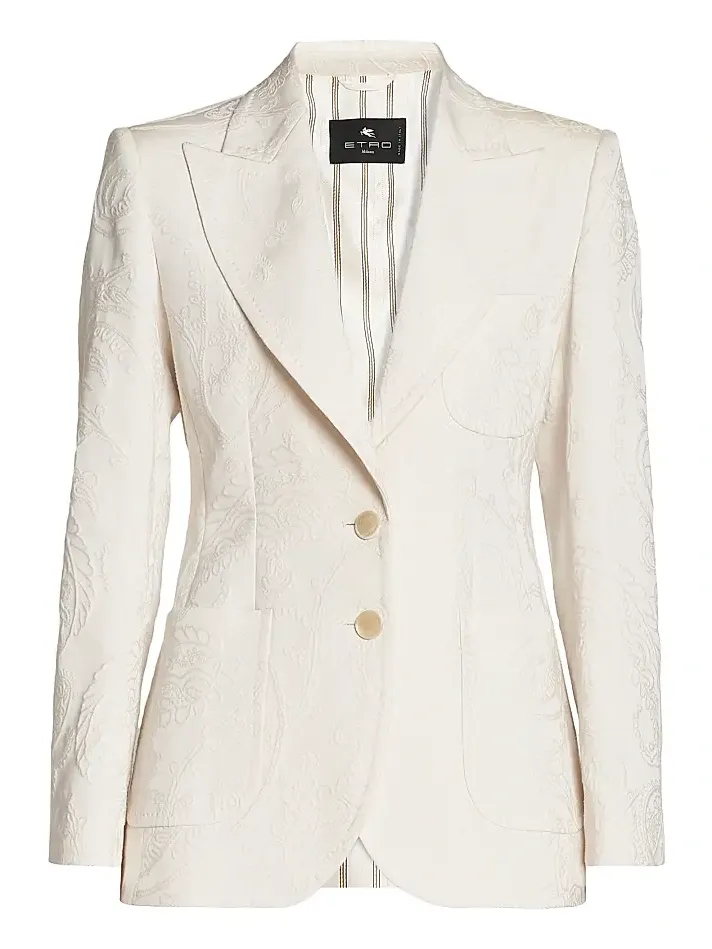 Women's Paisley Embossed Two-Button Blazer