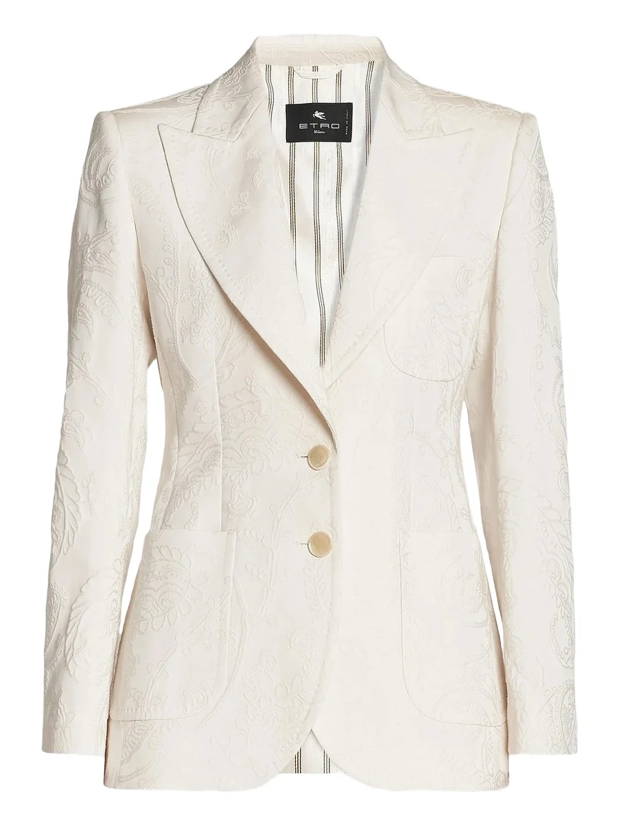 Women's Paisley Embossed Two-Button Blazer Women's Paisley Embossed Two-Button Blazer