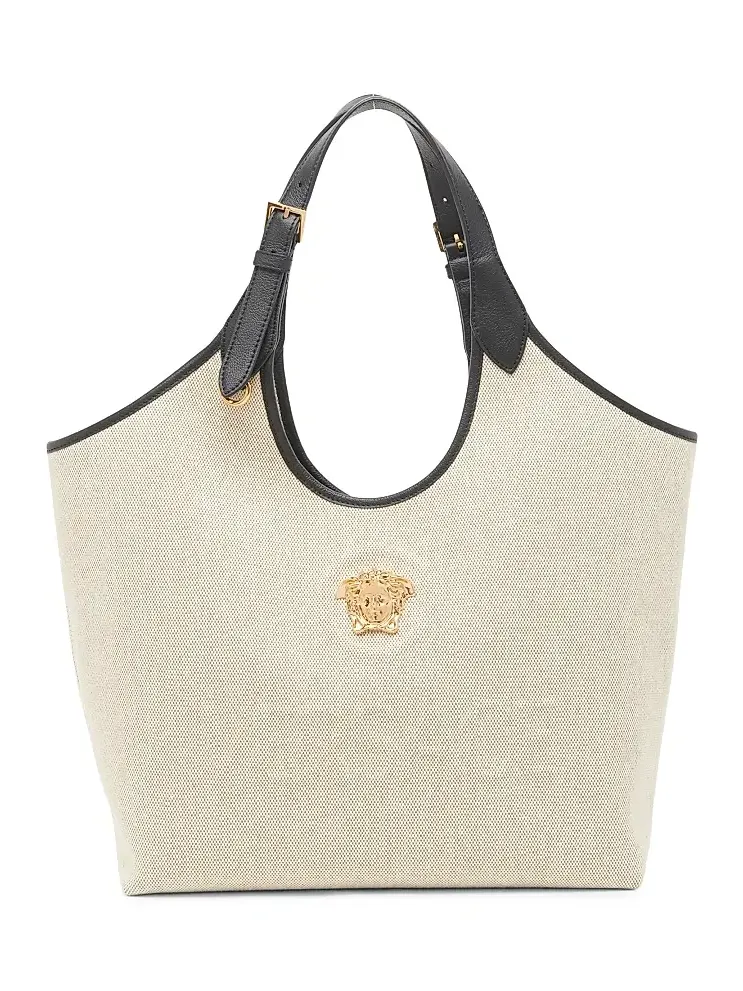 Women's Medusa Cotton Tote Bag - Rope Black Gold Women's Medusa Cotton Tote Bag - Rope Black Gold