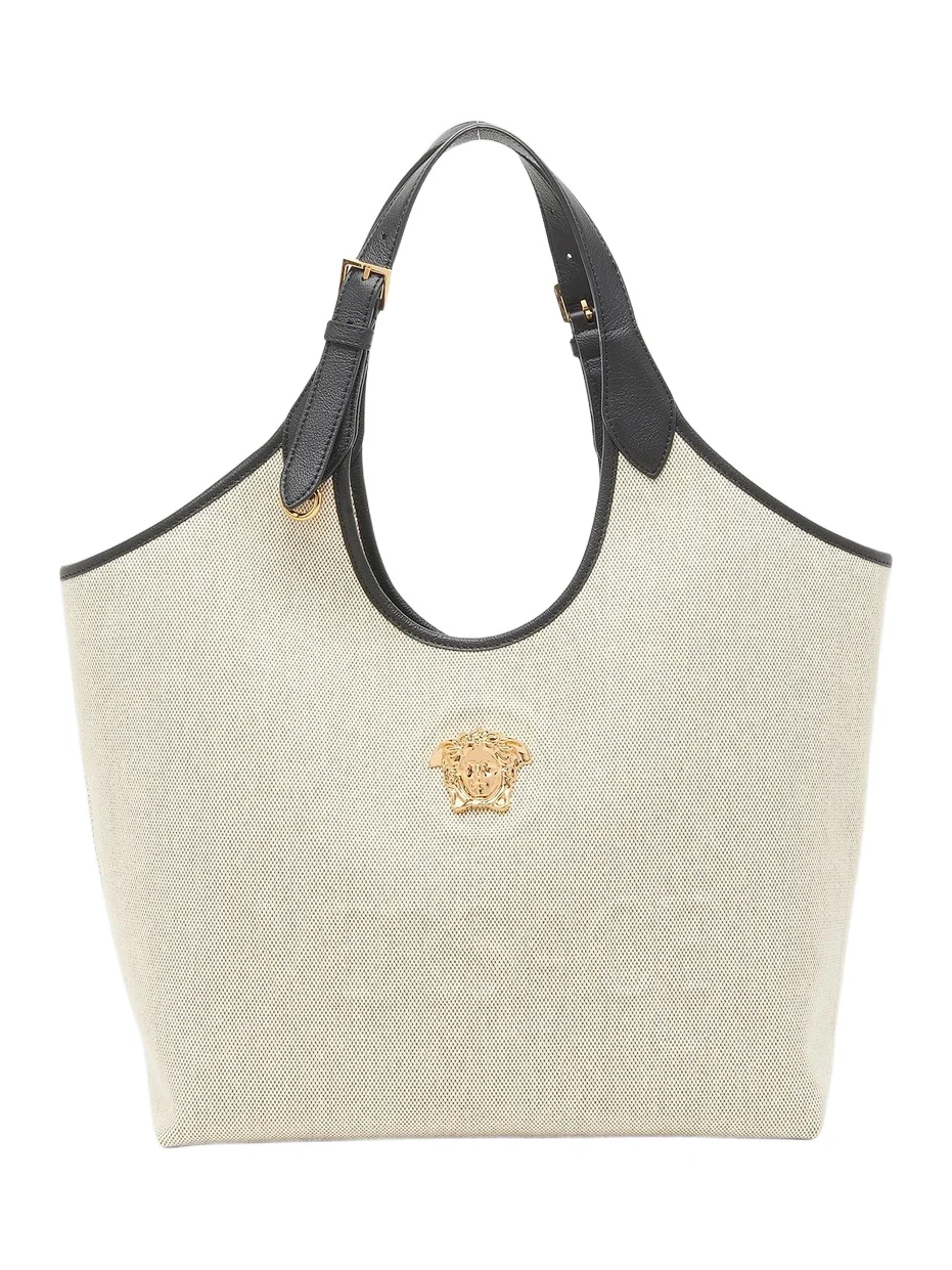 Versace Women's Medusa Cotton Tote Bag - Rope Black Gold