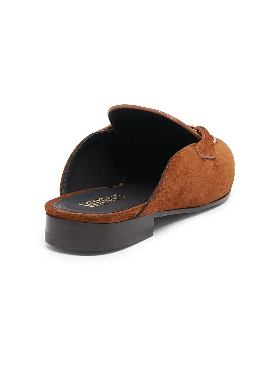 Versace Women's Sabot 20MM Suede Mules - Tobacco Gold | Thumbnail 3 Versace Women's Sabot 20MM Suede Mules - Tobacco Gold | Thumbnail 3