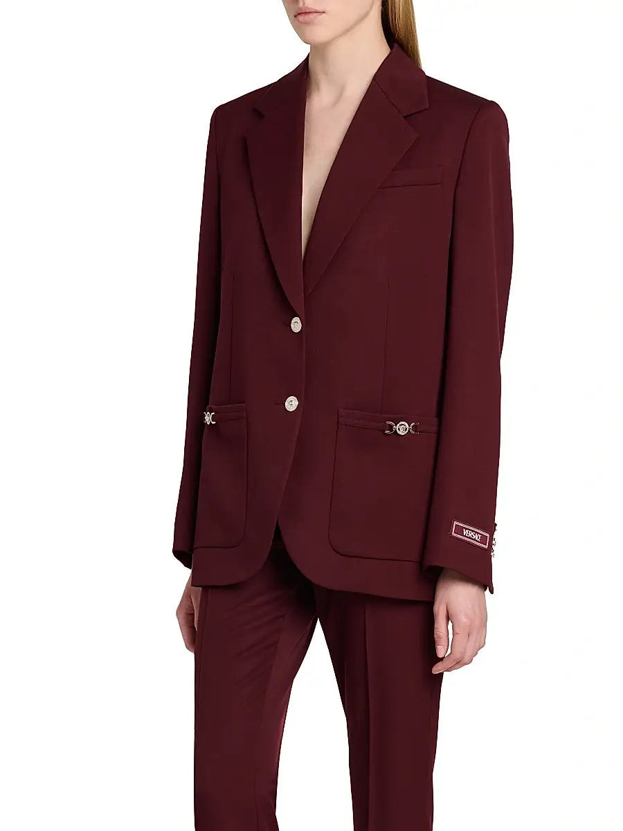 Versace Women's Stretch Wool Informal Blazer | Thumbnail 4 Versace Women's Stretch Wool Informal Blazer | Thumbnail 4