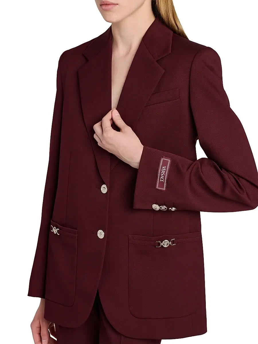 Versace Women's Stretch Wool Informal Blazer | Thumbnail 6 Versace Women's Stretch Wool Informal Blazer | Thumbnail 6