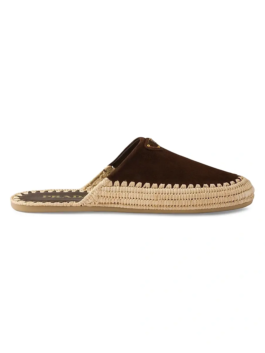 Women's Suede Flat Mules - Dark Brown Women's Suede Flat Mules - Dark Brown