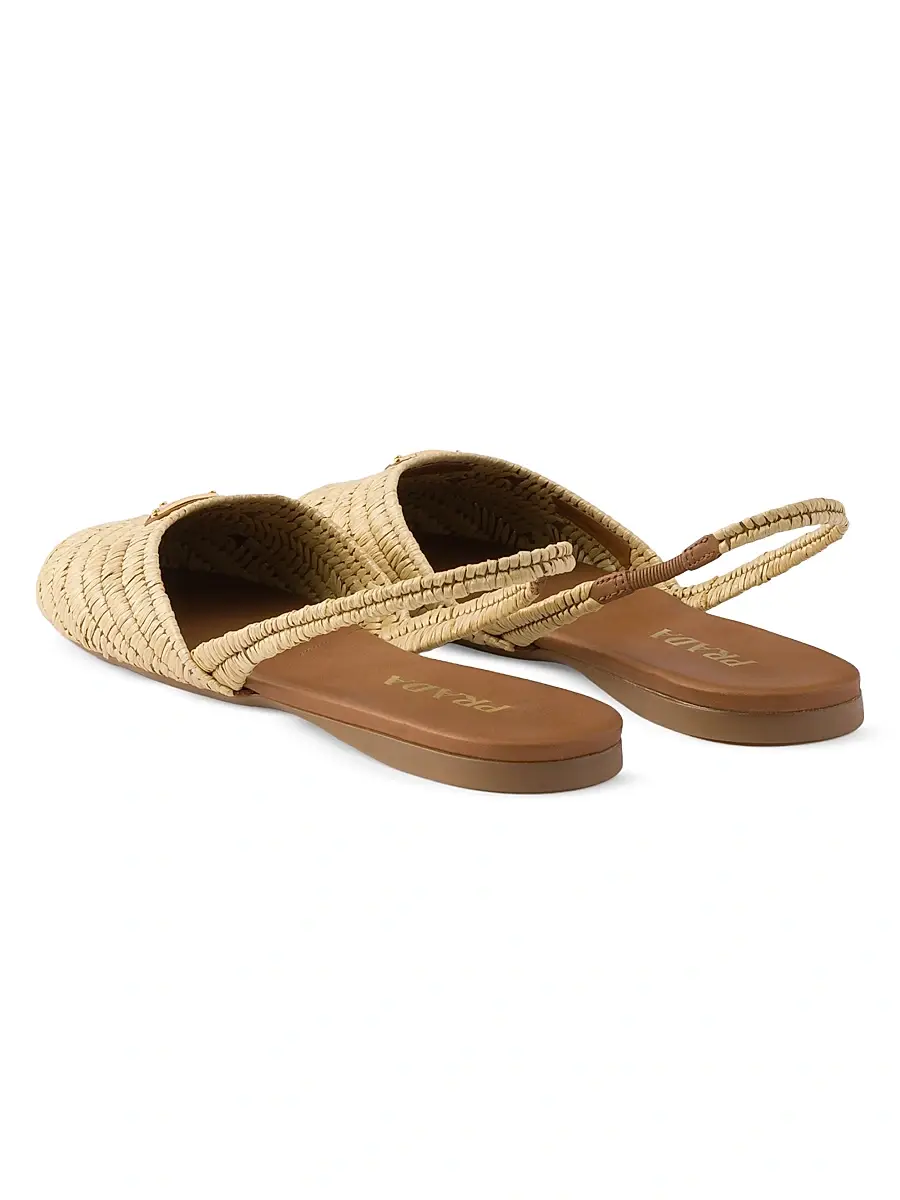 Prada Women's Crochet Slingback Ballerinas - Beige Khaki | Thumbnail 3 Prada Women's Crochet Slingback Ballerinas - Beige Khaki | Thumbnail 3
