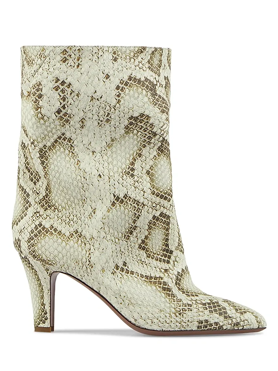 Paris Texas Women's Elsa 75MM Snake-Embossed Leather Ankle Boots