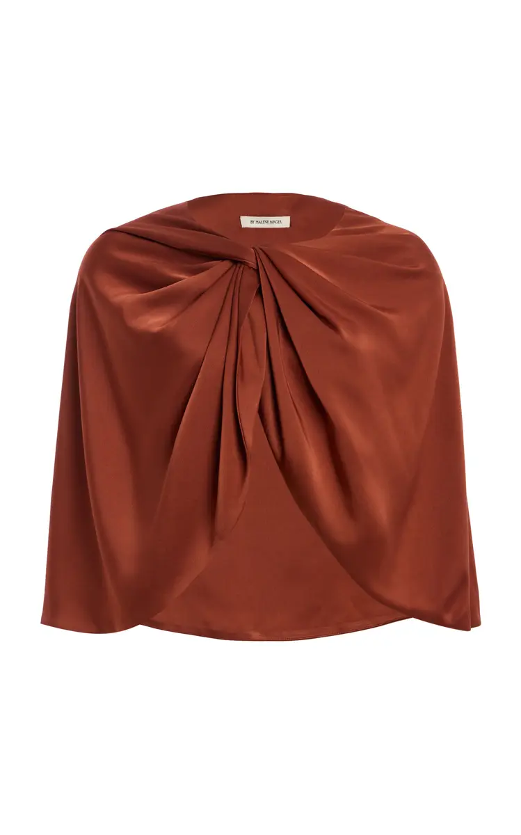 By Malene Birger Pinlos Draped Satin Cape | Image 1 By Malene Birger Pinlos Draped Satin Cape | Image 1