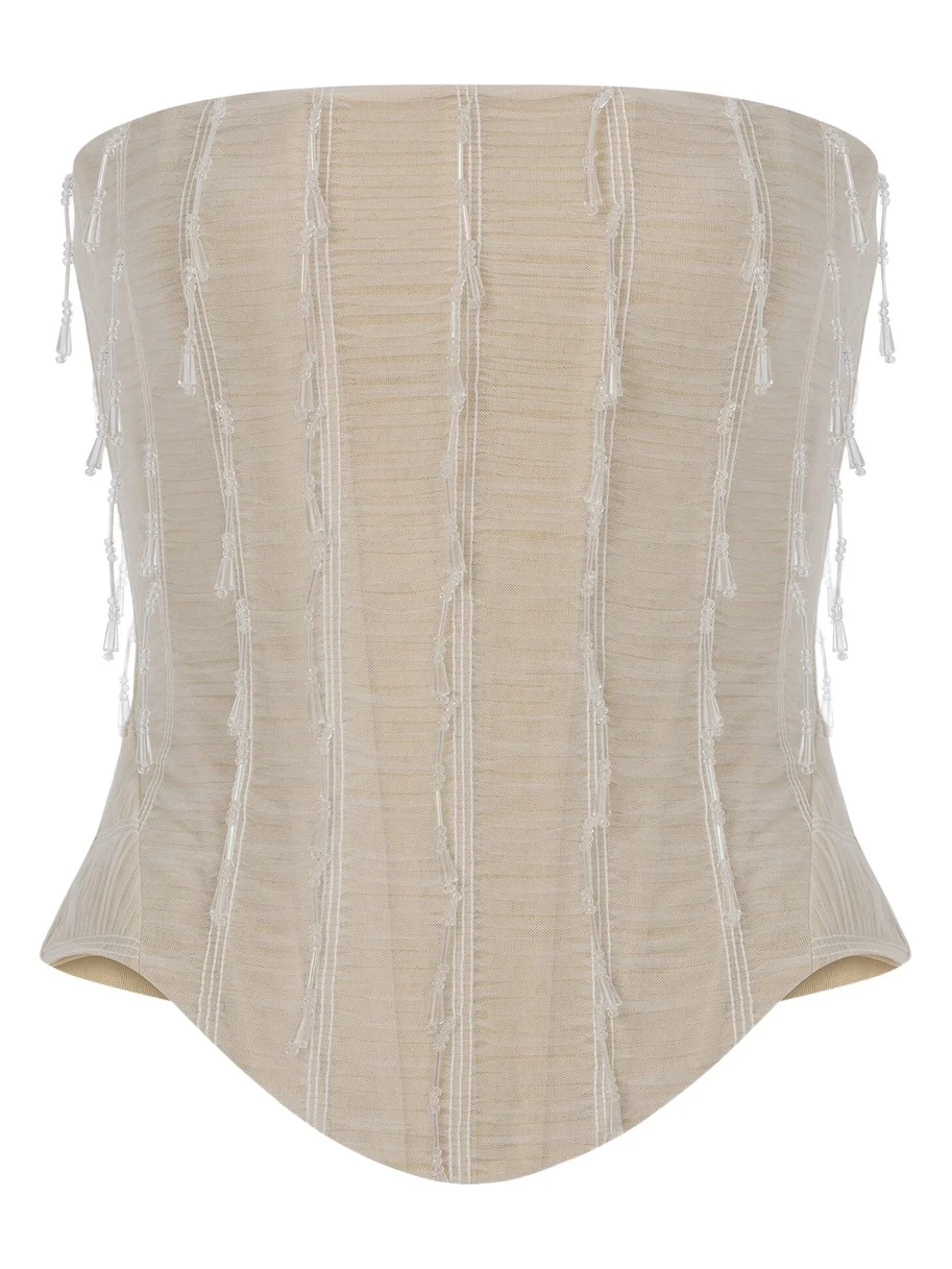 Aline Hand-Beaded Corset Top Aline Hand-Beaded Corset Top