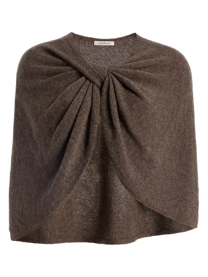 Pinne Draped Wool-Blend Knit Cape