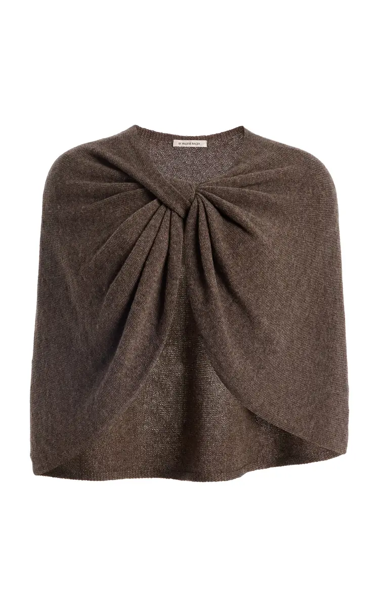 By Malene Birger Pinne Draped Wool-Blend Knit Cape