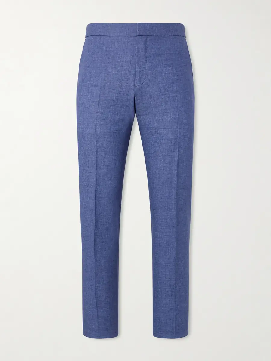 Zegna Tapered Pleated Linen Trousers - Men | Thumbnail 7 Zegna Tapered Pleated Linen Trousers - Men | Thumbnail 7