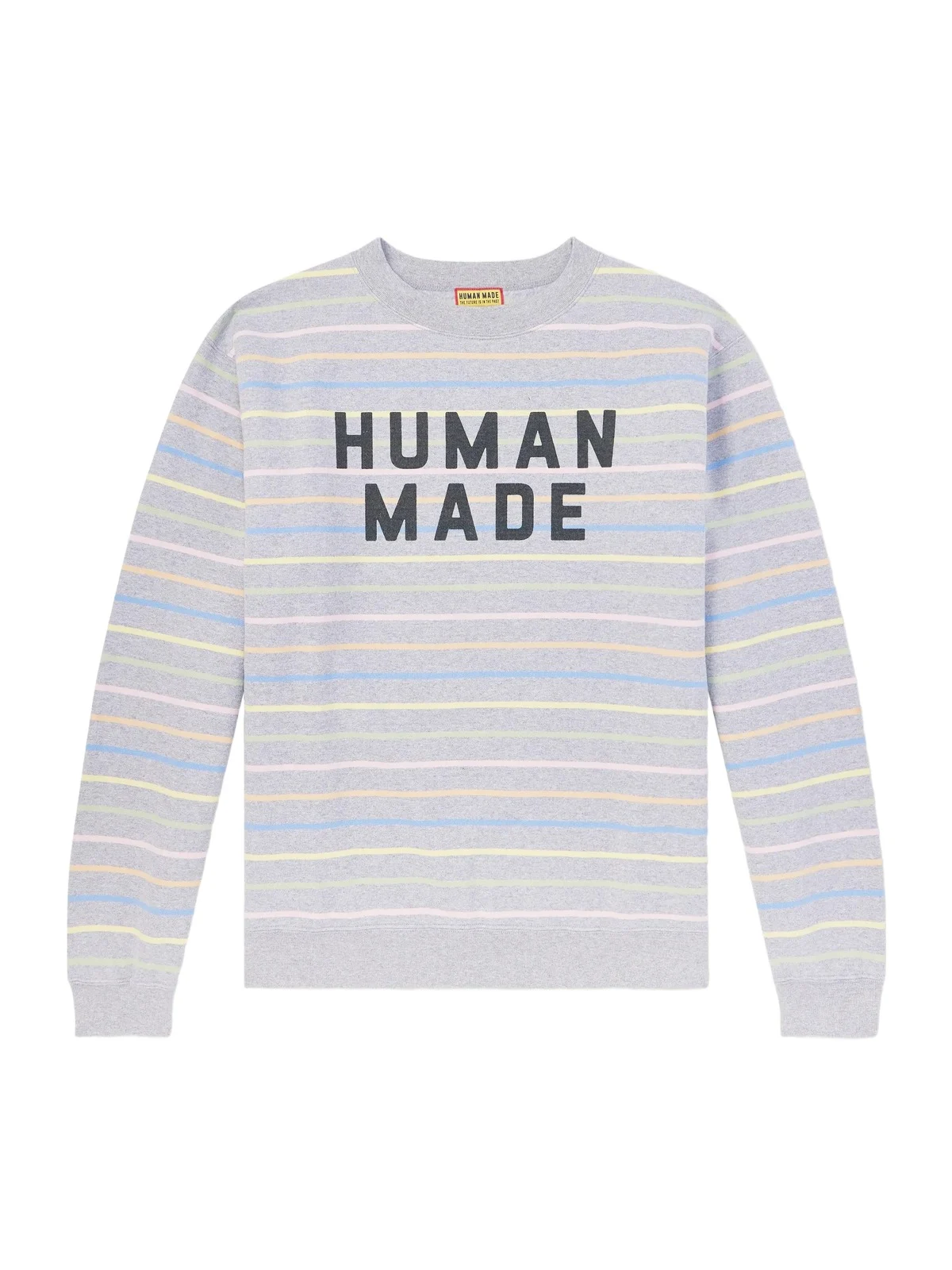 Human Made Logo-Print Striped Cotton-Jersey Sweatshirt - Men
