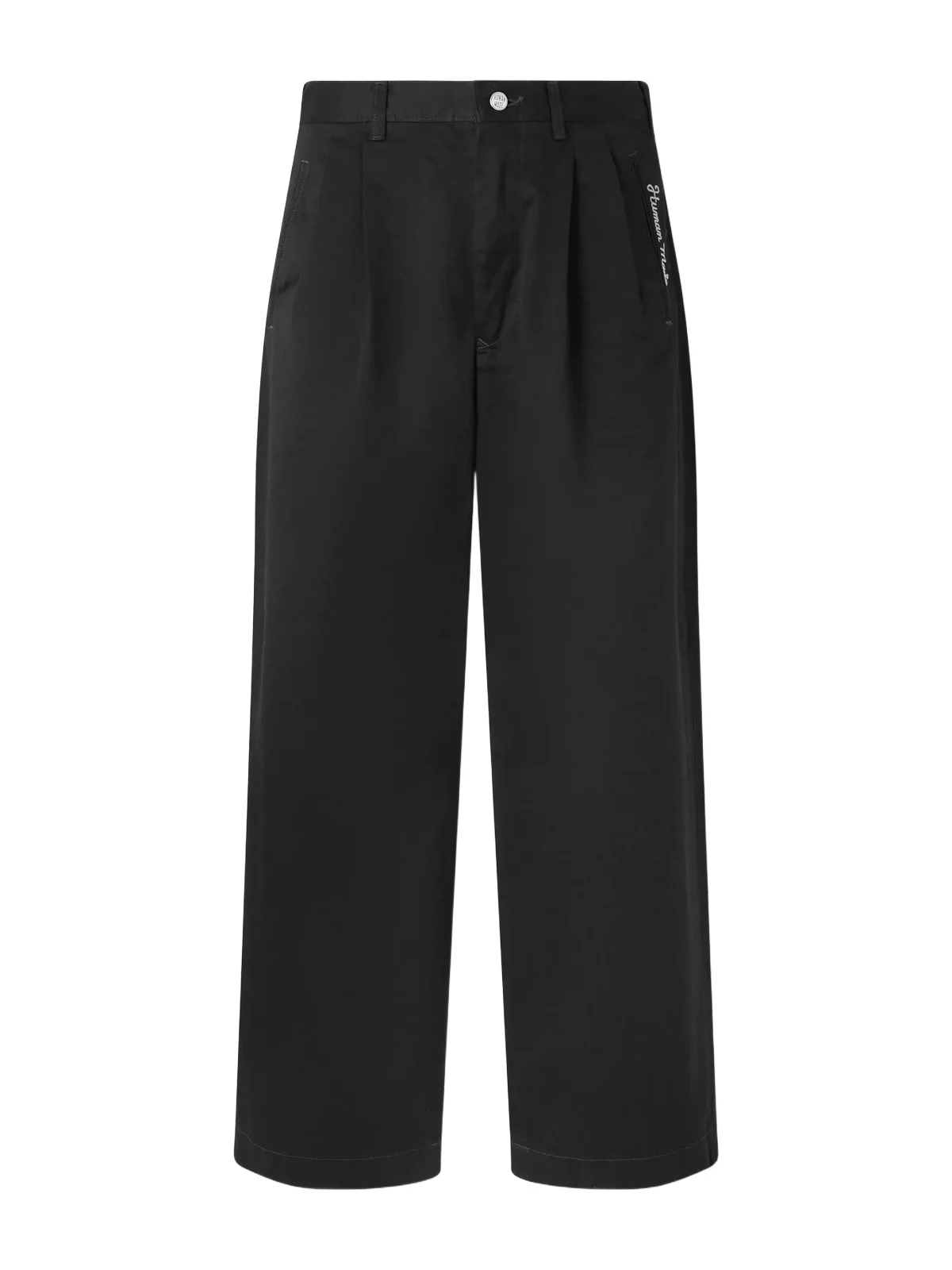 Wide-Leg Logo-Embroidered Pleated Cotton-Twill Chinos - Men