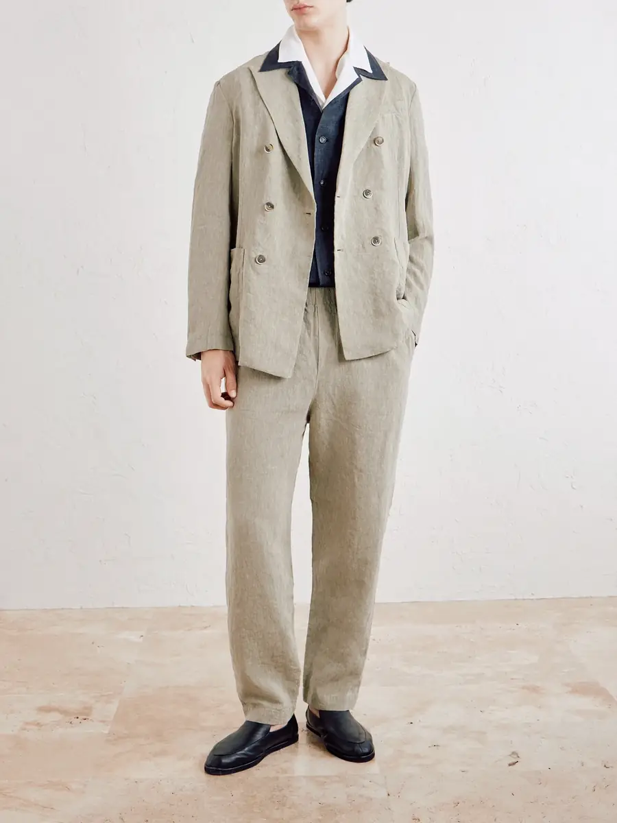 Barena Siroco Marte Double-Breasted Linen Suit Jacket - Men | Thumbnail 2 Barena Siroco Marte Double-Breasted Linen Suit Jacket - Men | Thumbnail 2