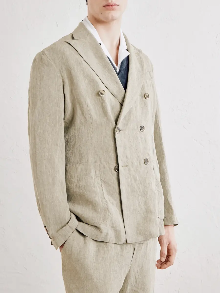 Barena Siroco Marte Double-Breasted Linen Suit Jacket - Men | Thumbnail 3 Barena Siroco Marte Double-Breasted Linen Suit Jacket - Men | Thumbnail 3