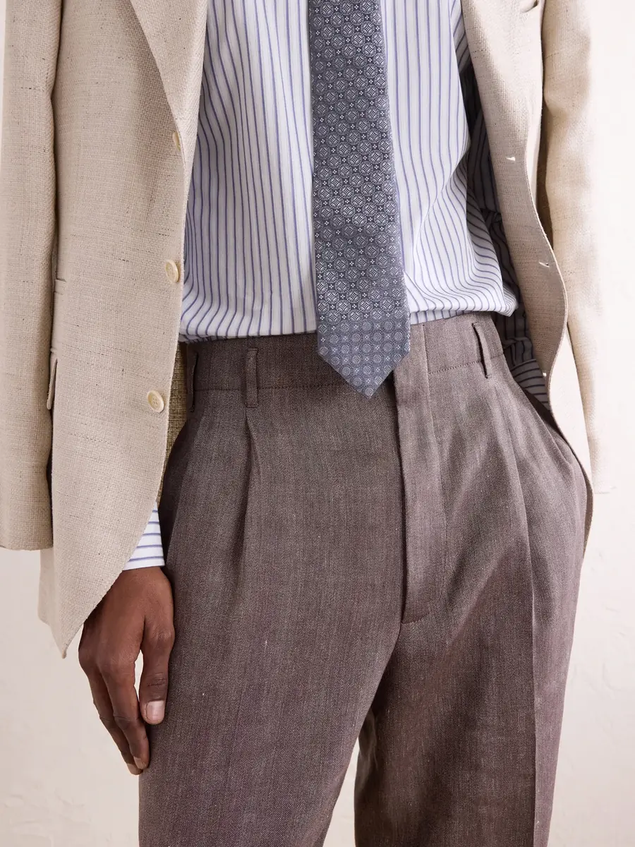 Brunello Cucinelli Straight-Leg Pleated Linen and Wool-Blend Suit Trousers - Men | Thumbnail 5 Brunello Cucinelli Straight-Leg Pleated Linen and Wool-Blend Suit Trousers - Men | Thumbnail 5